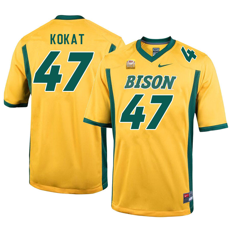 Men #47 Luke Kokat North Dakota State Bison College Football Jerseys Sale-Yellow - Click Image to Close